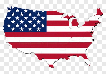 United States Map With American Flag PNG
