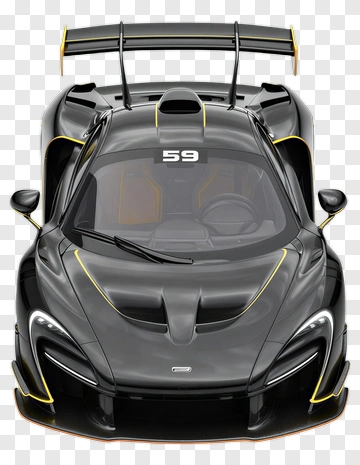 Black Sports Car With Yellow Accents PNG