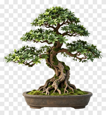 Bonsai Tree In A Decorative Pot PNG