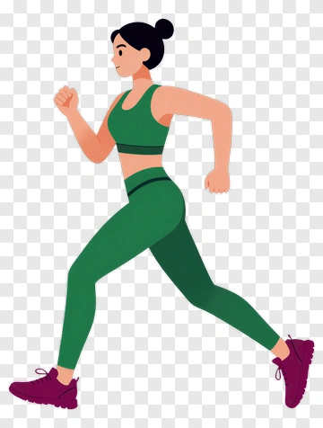 Woman Running In Athletic Wear PNG