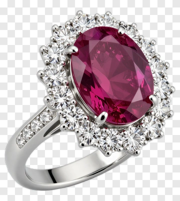 Ruby Ring With Diamond Accents PNG