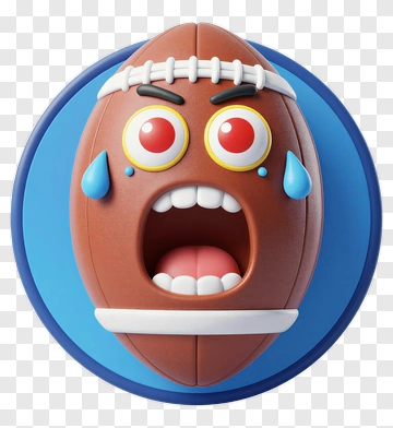 Cartoon Football With An Angry Face PNG