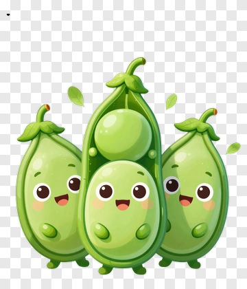 Cartoon Peas With Happy Faces PNG