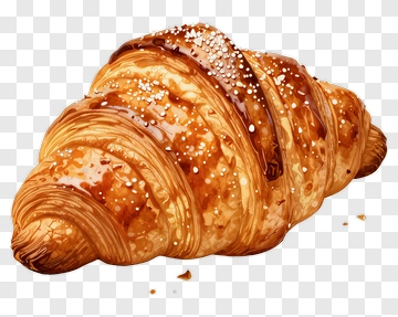 Delicious Croissant With Glaze And Sugar Sprinkles PNG