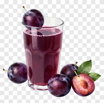 Glass Of Plum Juice With Fresh Plums PNG