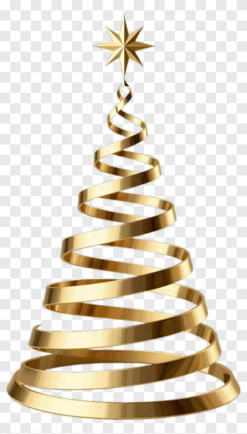 Gold Spiral Christmas Tree PNG