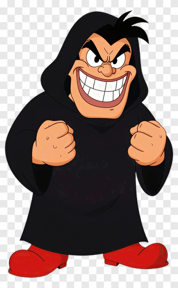 Cartoon Villain Smiling With Fists Raised PNG