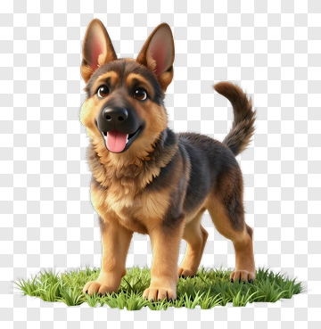 3D German Shepherd Puppy PNG
