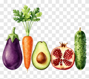 Colorful Vegetable Arrangement PNG