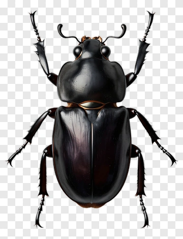 Realistic Black Beetle PNG