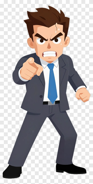 Angry Businessman Pointing PNG