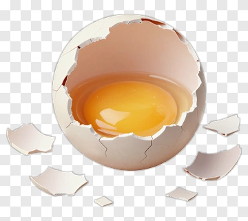 Egg With Cracked Shell And Yolk PNG