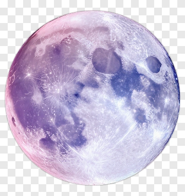 Colorful Moon With Sparkles PNG
