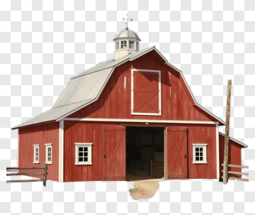 Red Barn With Open Doors PNG