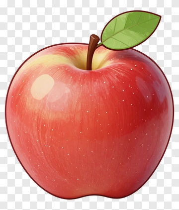 Red Apple With Leaf PNG