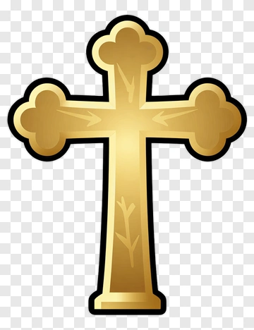 Gold Cross With Decorative Elements PNG