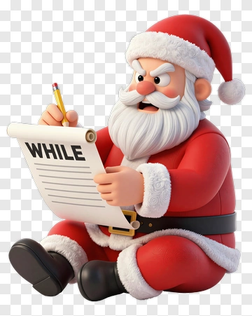 Cartoon Santa Claus Writing A List PNG