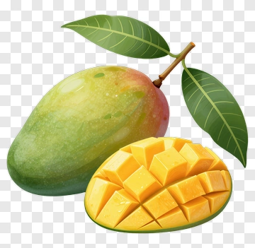 Mango With Sliced Sections PNG