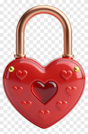 Heart-Shaped Lock PNG