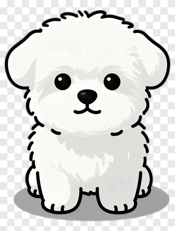 Cartoon White Puppy PNG