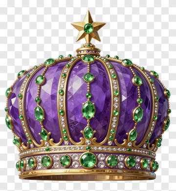 Purple Crown With Green Gems PNG