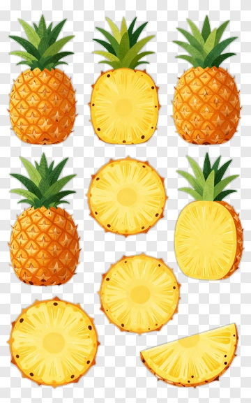 Pineapple And Pineapple Slices PNG