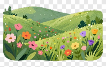 Colorful Flower Meadow PNG