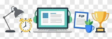 Laptop And Desk Accessories For Study PNG