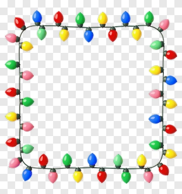 Colorful Christmas Light Frame PNG