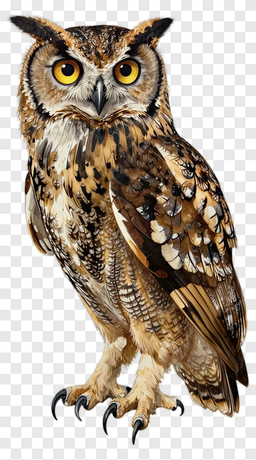 Realistic Owl With Detailed Feathers PNG