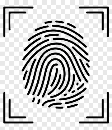 Fingerprint Icon With Borders PNG