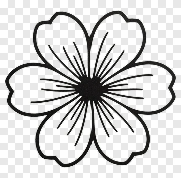 Black Outline Flower PNG