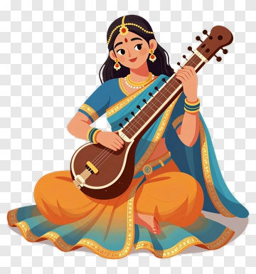 Woman Playing A Musical Instrument PNG