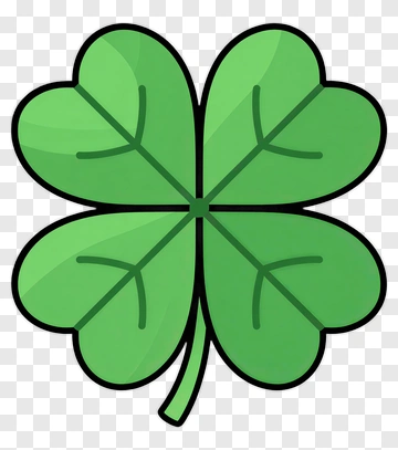 Green Four-Leaf Clover PNG