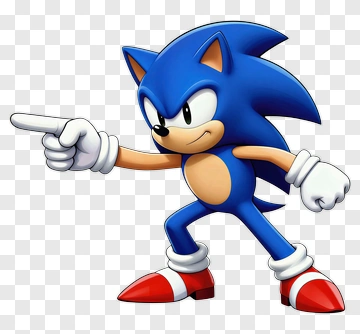 Sonic Character Pointing PNG