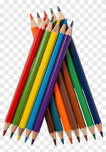 Colorful Pencils Stacked Together PNG
