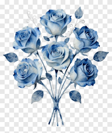 Blue Roses Bouquet PNG