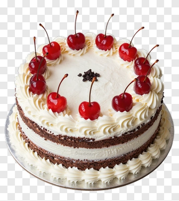 Cake With Cherries On Top PNG