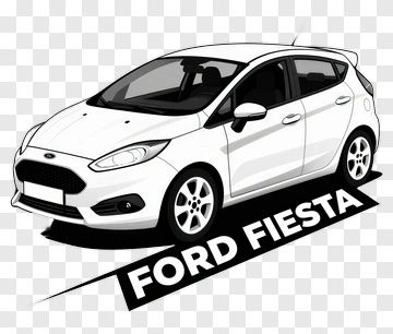 White Ford Fiesta Car Illustration PNG