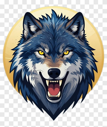 Fierce Wolf Head Illustration PNG