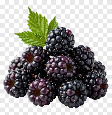 Fresh Blackberries With Green Leaves PNG