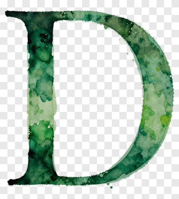 Watercolor Letter D PNG