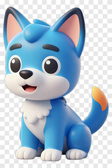 Cartoon Blue Dog PNG