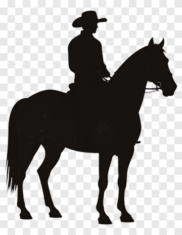 Silhouette Cowboy Riding A Horse PNG