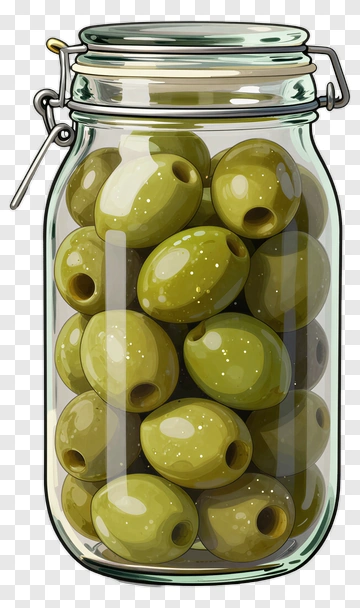 Jar Of Green Olives PNG