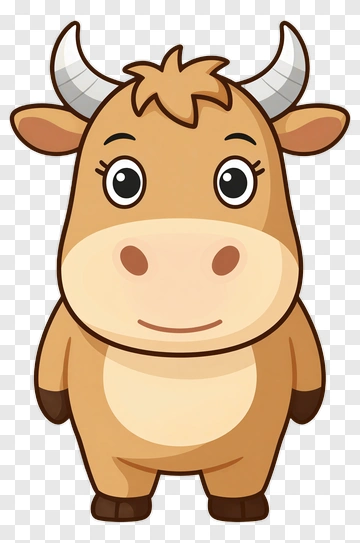 Cartoon Cow With Big Eyes PNG