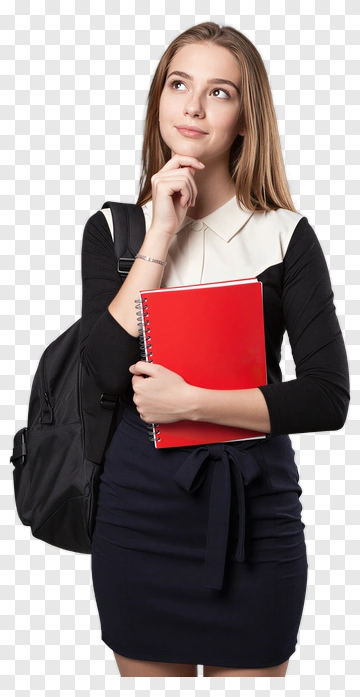 Student Holding A Red Notebook PNG