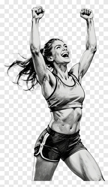 Happy Woman Celebrating After A Workout PNG