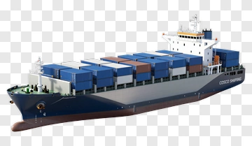 Container Ship With Cargo PNG