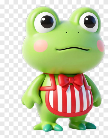 3D Frog Character In An Apron PNG
